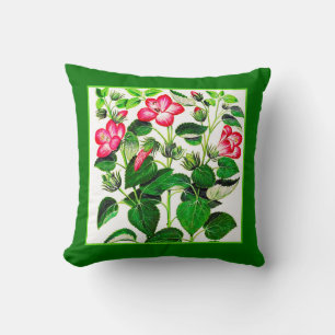 Fuchsia Pink Italian Hibiscus flowers Throw Pillow