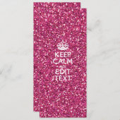 Fuchsia Pink Keep Calm Have Your Text (Front/Back)