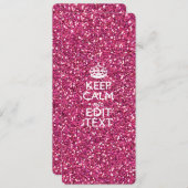 Fuchsia Pink Keep Calm Have Your Text (Front/Back)