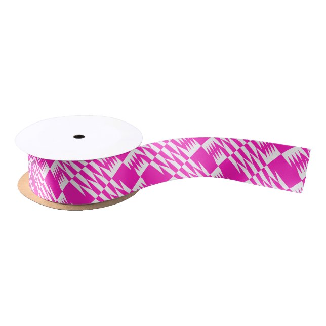 Fuchsia Pink Kente Satin Ribbon (Spool)