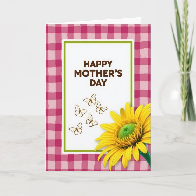 Fuchsia Pink Mother Day Card (Front)