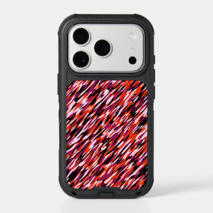 Fuchsia pink, orange, black and white camo iPhone 17 pro case