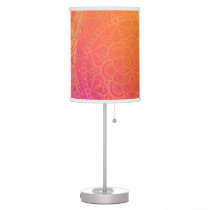 Fuchsia Pink Orange & Gold Indian Mandala Glam Table Lamp