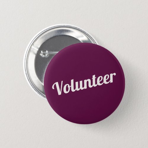 Fuchsia Pink Pin_back Volunteer Buttons