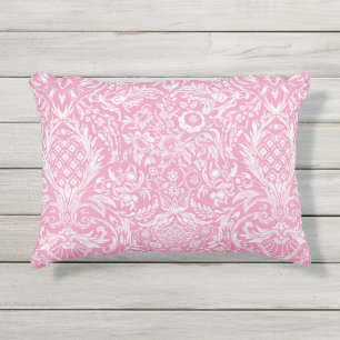 Fuchsia Pink Pineapple Victorian Vintage Damask Outdoor Pillow