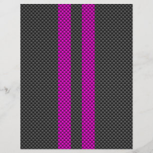 Fuchsia Pink Racing Stripes in Carbon Fiber Style Flyer
