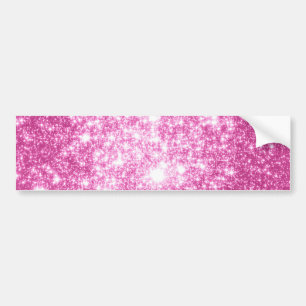Fuchsia Pink Stars Bumper Sticker