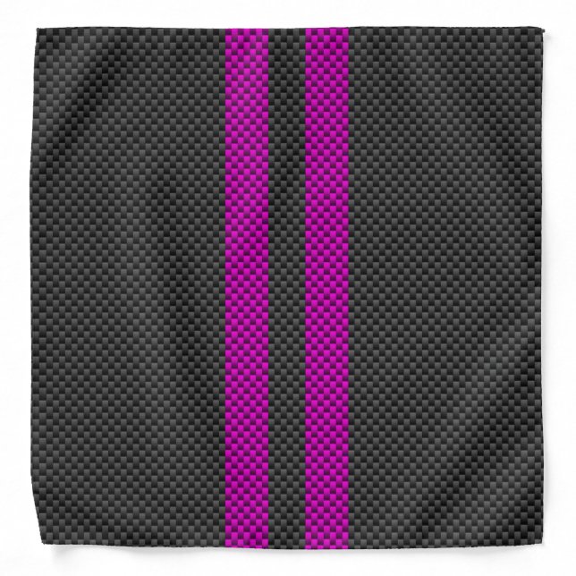 Fuchsia Pink Stripes in Carbon Fiber Style Bandana (Front)