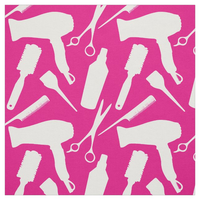 Fuchsia Pink Stylist Tools Hairstylist Hair Salon Fabric (Swatch)