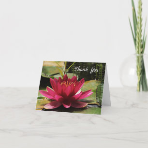 Fuchsia Pink Water Lily Thank You Card