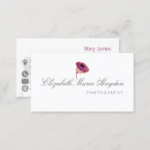 fuchsia pink watercolor floral business cards (Front/Back)