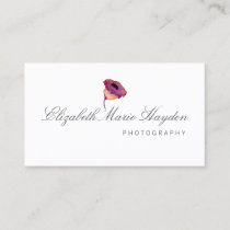 fuchsia pink watercolor floral business cards