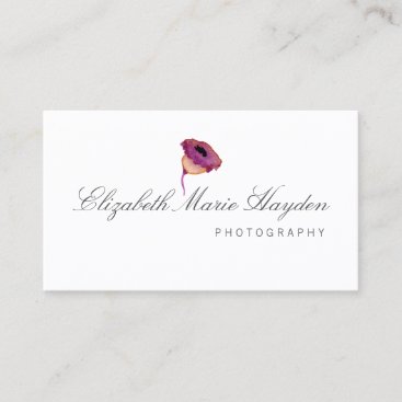 fuchsia pink watercolor floral business cards