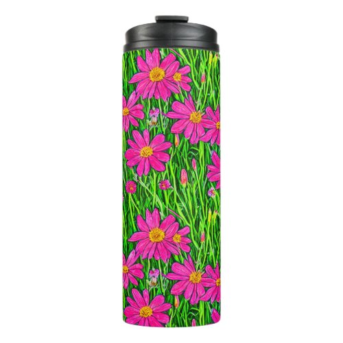 Fuchsia Pink Wildflowers in a Field Thermal Tumbler