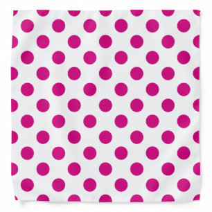 Fuchsia polka dots bandana