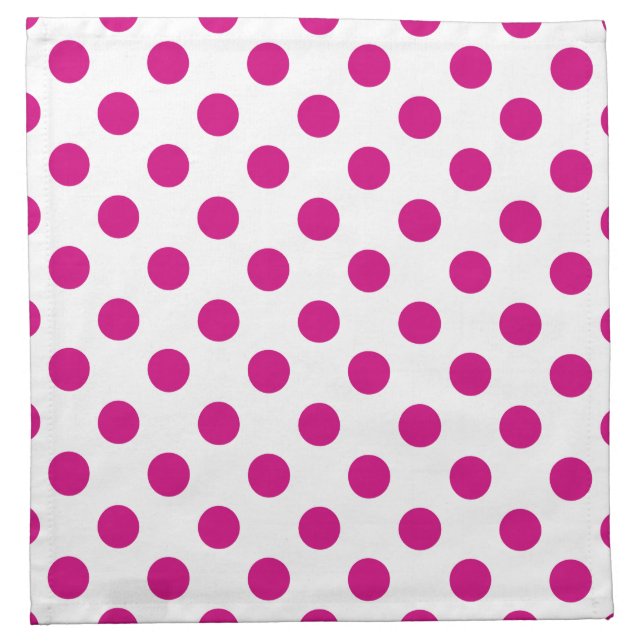Fuchsia polka dots cloth napkin (Front)