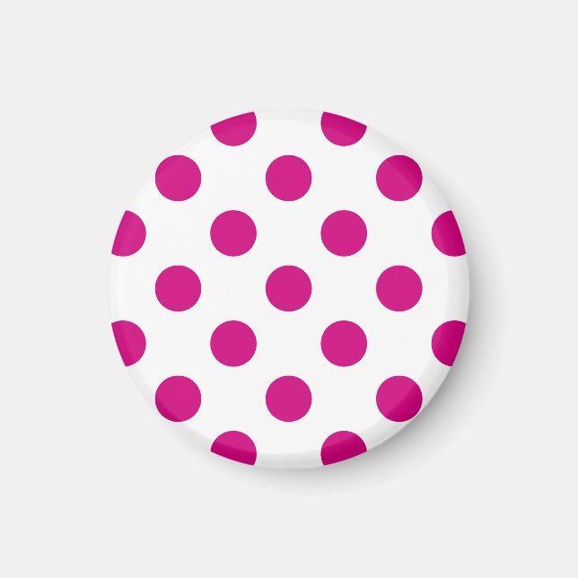 Fuchsia polka dots magnet (Front)