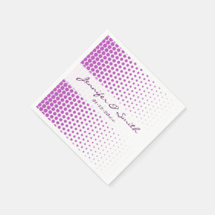 Fuchsia Polka Dots Modern White Paper Napkins