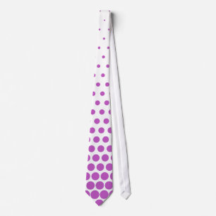 Fuchsia Polka Dots Modern White Tie