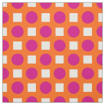 Fuchsia polka dots on orange fabric