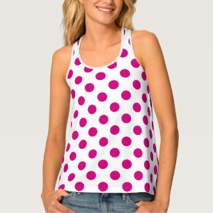 Fuchsia polka dots tank top