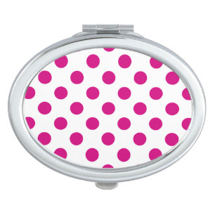 Fuchsia polka dots vanity mirror