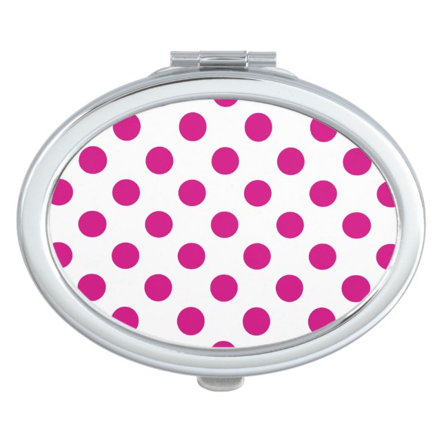 Fuchsia polka dots vanity mirror (Front)