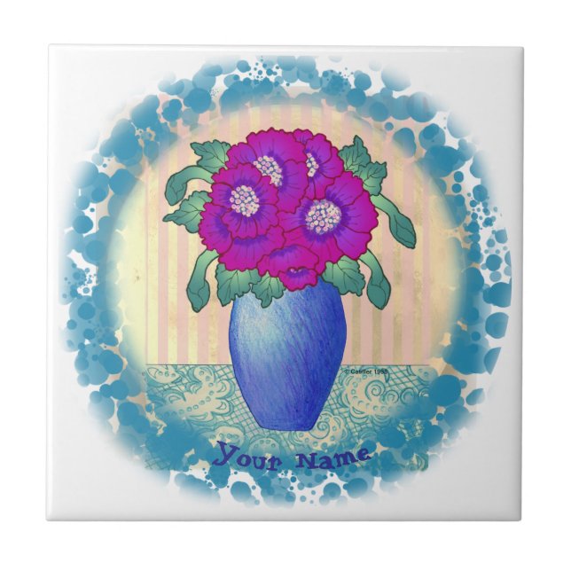 Fuchsia Poppy tile (Front)