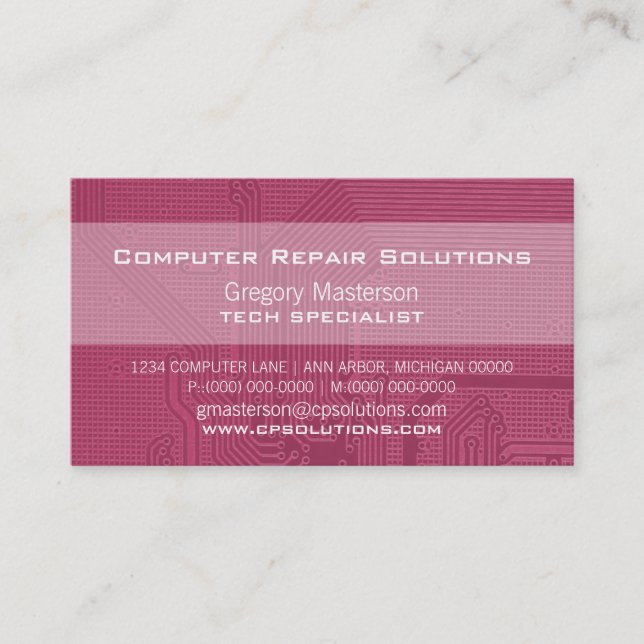 Fuchsia Professional Circuit Business Card (Front)