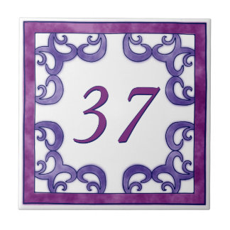 Fuchsia Purple Big House Number Tile