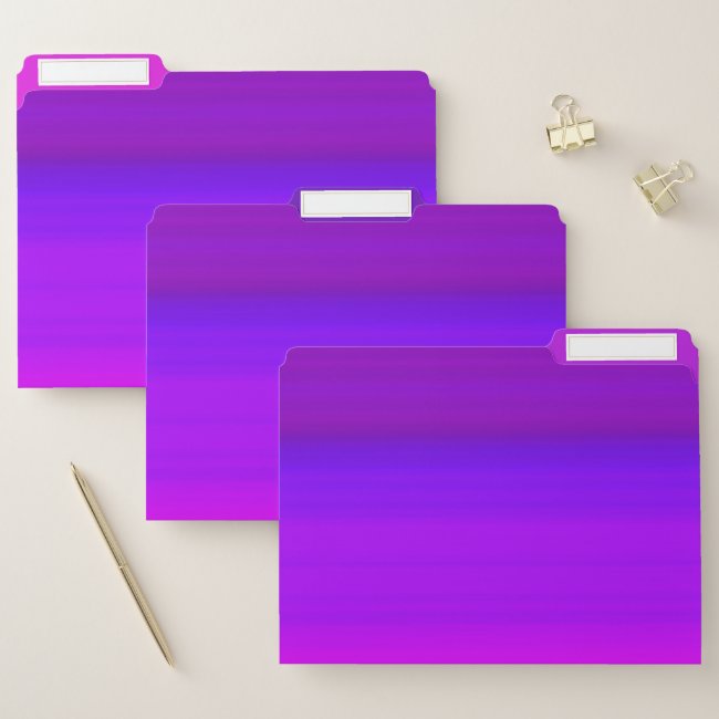 Fuchsia Purple Pink Stripe Pattern File Folder Set