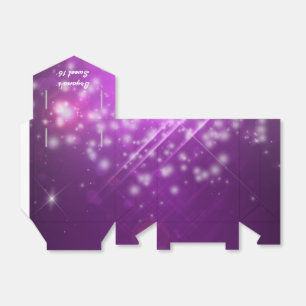 Fuchsia Purple Sparkle Club Vibe Party Favor Box