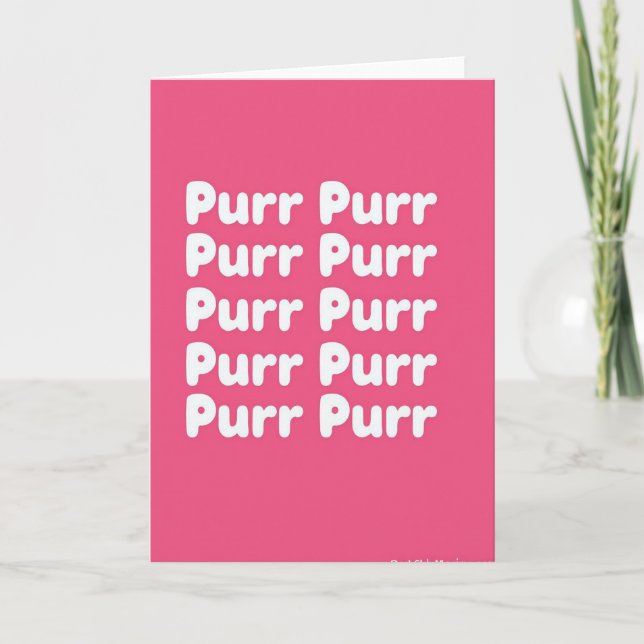 Fuchsia Purr Purr Message Card (Front)