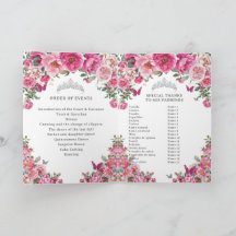 Fuchsia Quinceanera Padrinos Church Events Program