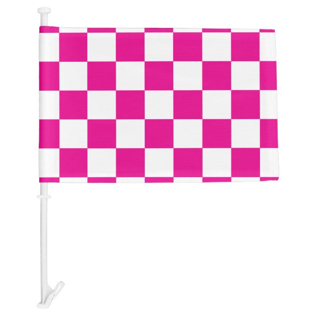 Fuchsia Racing Checkered Flag Display Customizable (Front)