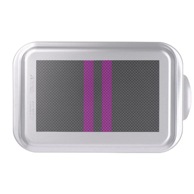 Fuchsia Racing Stripes in Carbon Fiber Style Cake Pan (Front)