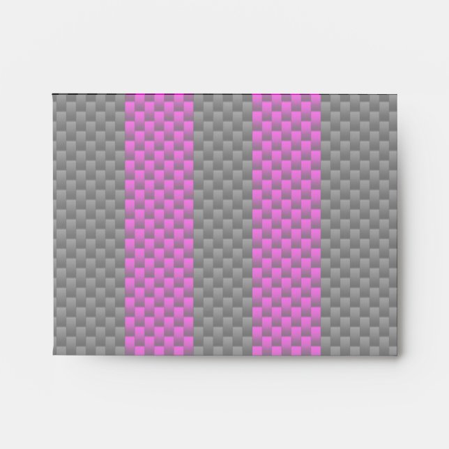 Fuchsia Racing Stripes in Carbon Fiber Style Envelope (Front)