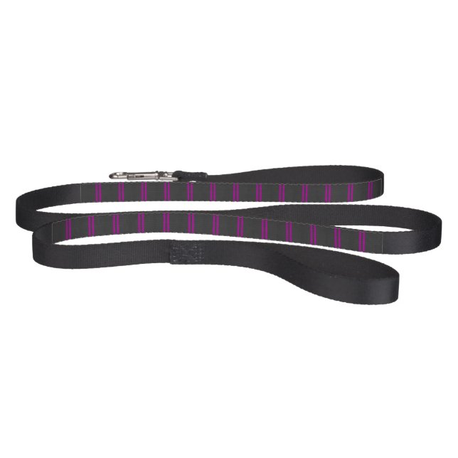 Fuchsia Racing Stripes in Carbon Fiber Style Pet Leash (Full)