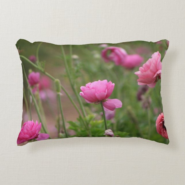 Fuchsia Ranunculus Accent Pillow (Front)