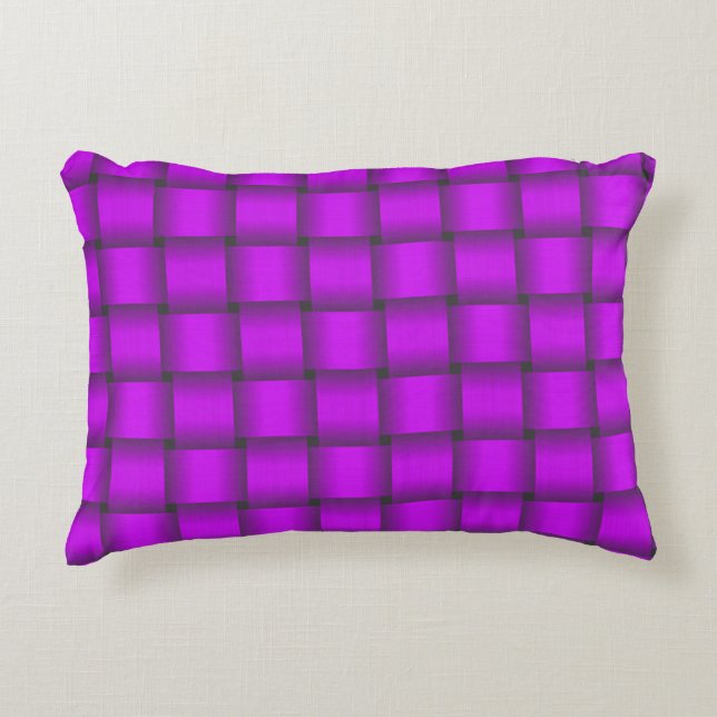 Fuchsia Ribbon Accent Pillow (Front)
