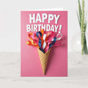 Fuchsia Ribbons Birthday Card