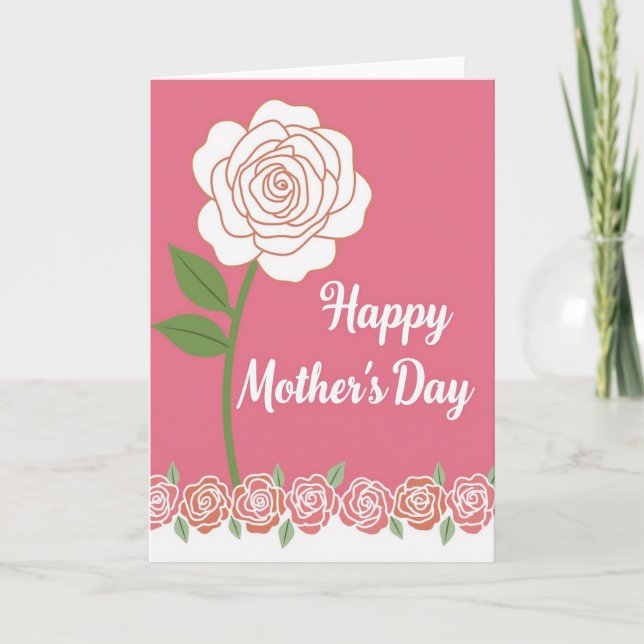 Fuchsia Rose Bloom Card (Front)
