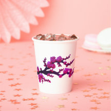 Fuchsia Sakura Blossom Painting by Sara Motolanez