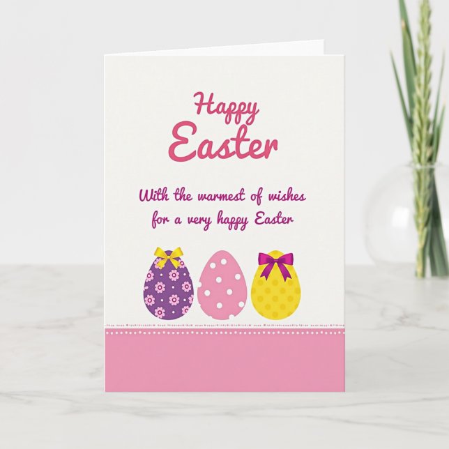 Fuchsia Script Easter Card (Front)