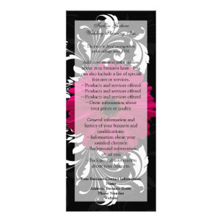 Fuchsia Scroll Gerbera Daisy w/Black and White Rack Card