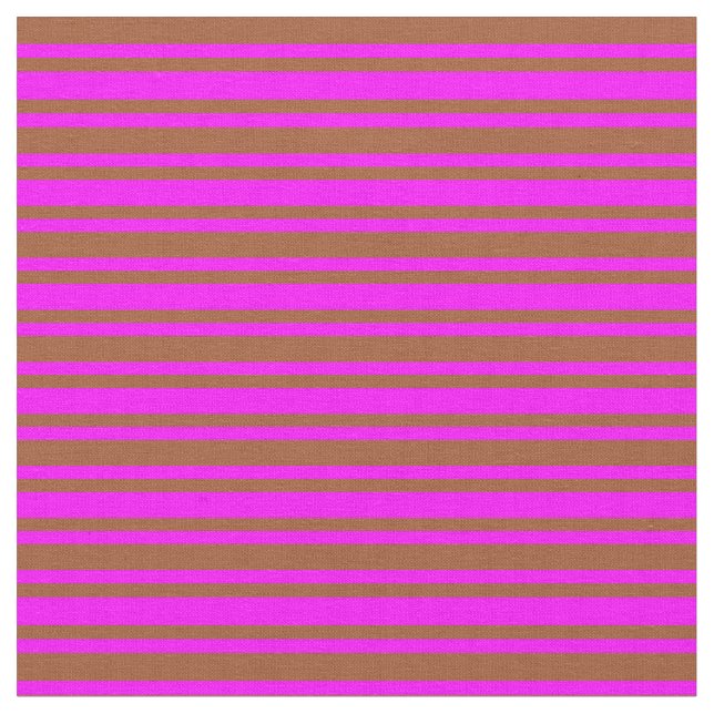 Fuchsia & Sienna Colored Pattern of Stripes Fabric (Close Up)