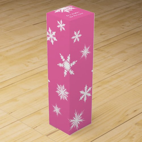 Fuchsia Snowflake Wine Box