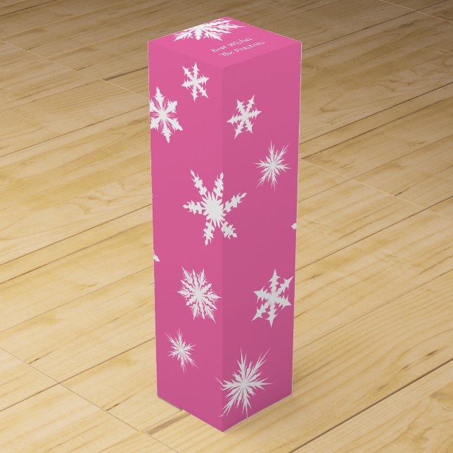 Fuchsia Snowflake Wine Box (Front)