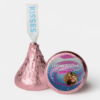 Fuchsia & Soft Pink Brushstrokes with Photo Hershey®'s Kisses®