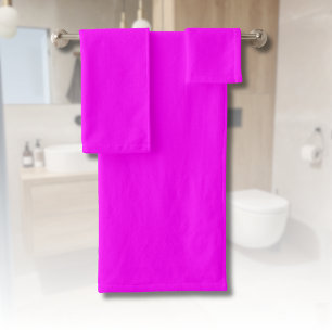 Fuchsia Solid Color Classic Elegant Bath Towel Set